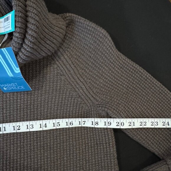 Market & Spruce Waffle Stitch Cowl Neck Sweater – Brown, Size Medium, NWT - Picture 8 of 9